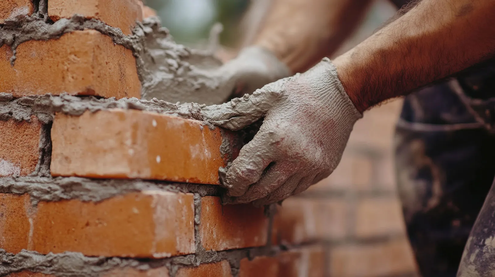 laying a brick wall